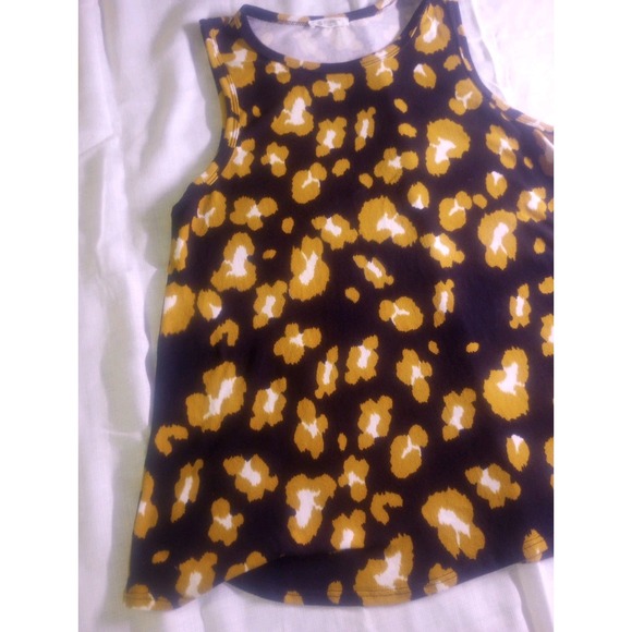 BomBom USA Made Large Cheetah Print Mustard, Blk Dress Tank - Picture 2 of 4